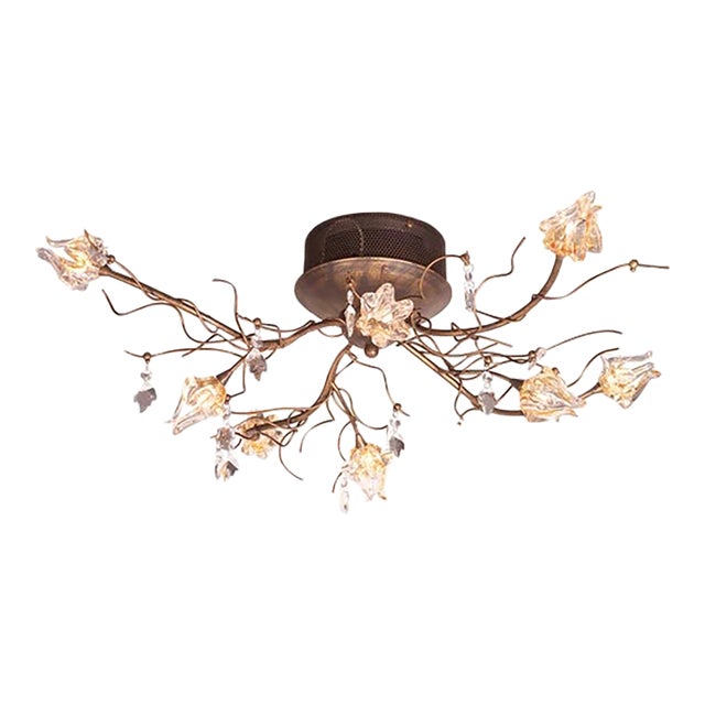 Et2 Flora 8-Light Flush Mount in Brushed Bronze E22048-20 For Sale
