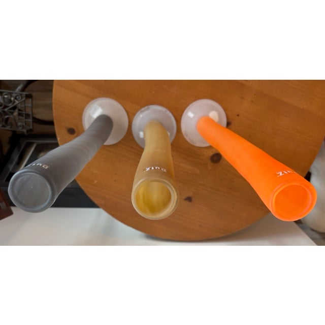 Modern 3 DutZ Handblown Modern Tall Vases in Orange, Gray, and Brown For Sale - Image 3 of 5