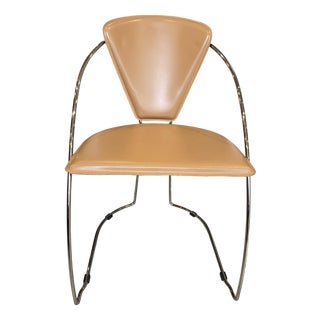 Vintage Linda Armchair in Camel-Colored Leather by Arrben, 1980 For Sale