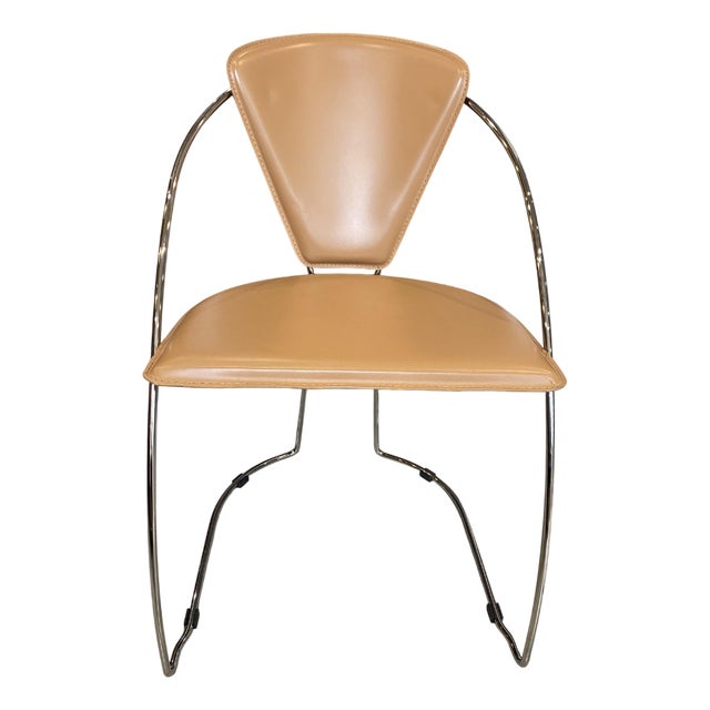 Vintage Linda Armchair in Camel-Colored Leather by Arrben, 1980 For Sale