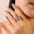 1 Ct Blue Sapphire & Diamond Multi Row Statement Ring Size 5 in 14k White Gold For Sale In New York - Image 6 of 16