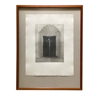 Late 20th Century Black and White Architectural Entrance and Doorway Photograph, Framed For Sale