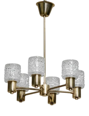 Chandelier attributed to Carl Fagerlund for Orrefors, Sweden, 1950s