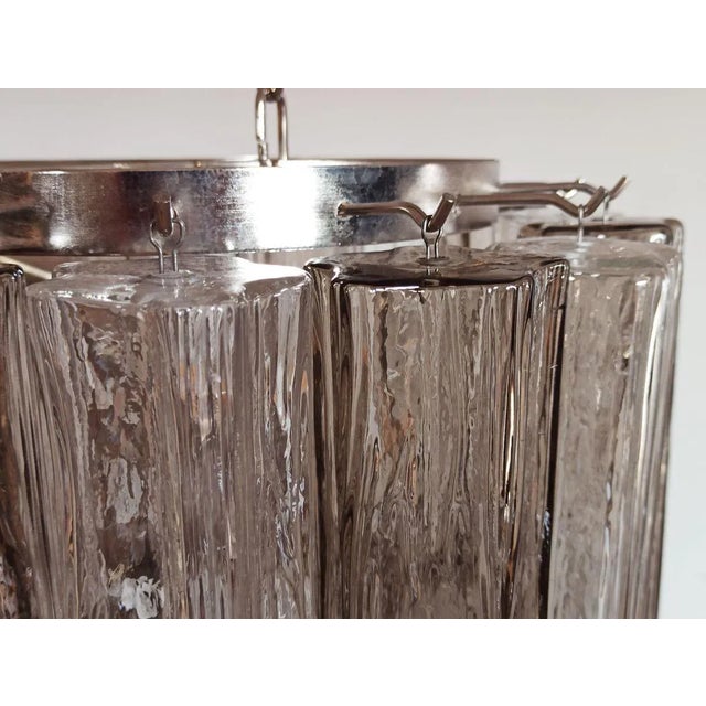 Murano Tube Chandelier with 62 Transparent and Smoked Glass, 1982 For Sale - Image 11 of 18
