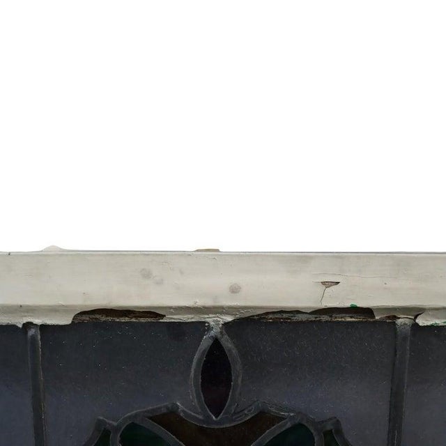 Pair Frank Lloyd Wright Style Arts & Crafts Leaded Stained Glass Windows C1920 For Sale - Image 12 of 16