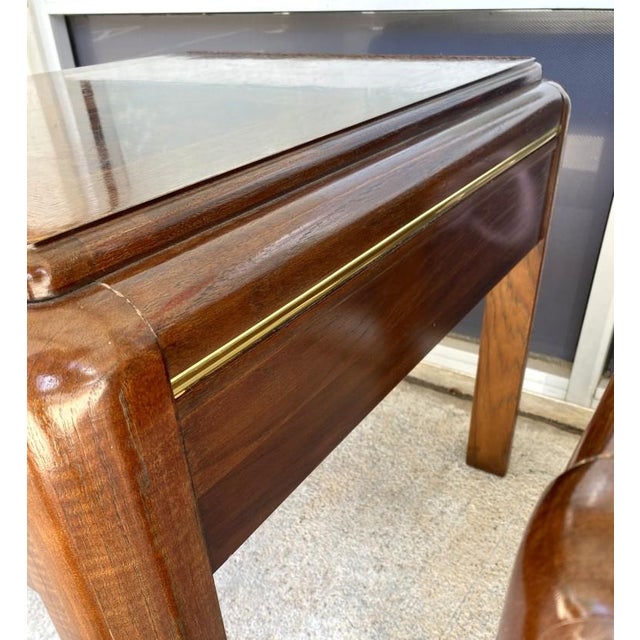 Brown Pair of 1970s Thomasville Mystique Chinoiserie Burl-Top End Tables For Sale - Image 8 of 10