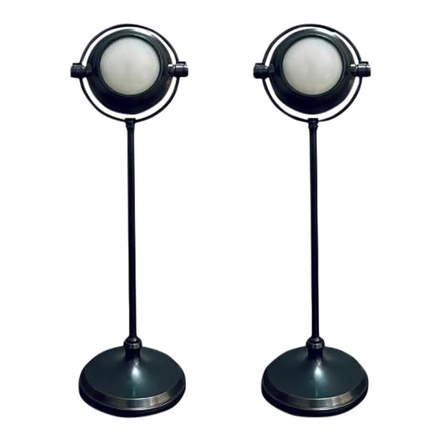 Industrial Modern Spotlight Table Lamps Pair For Sale
