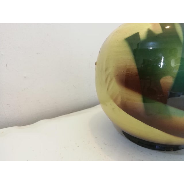 Brown Futurist Airbrushed Vase from Civita Castellena, Italy, 1930s For Sale - Image 8 of 13