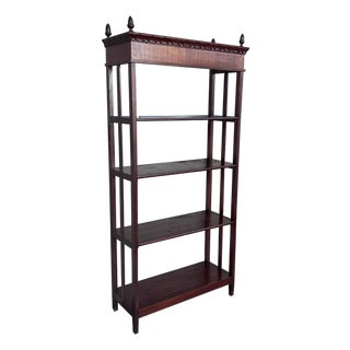 Mid 20th Century French Empire Style Walnut Four Shelves Etagere For Sale