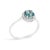 Contemporary 10K White Gold Blue Aquamarine and 1/10 Cttw Diamond Halo Ring For Sale - Image 3 of 7