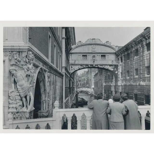 1950s Erich Andres, Venice: People Looking at Bridge of Sighs, Italy, 1955, Black & White Photograph For Sale - Image 5 of 5