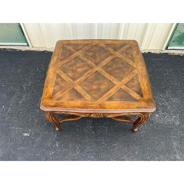 1980s Drexel Heritage French Country Walnut Side Table For Sale - Image 9 of 12