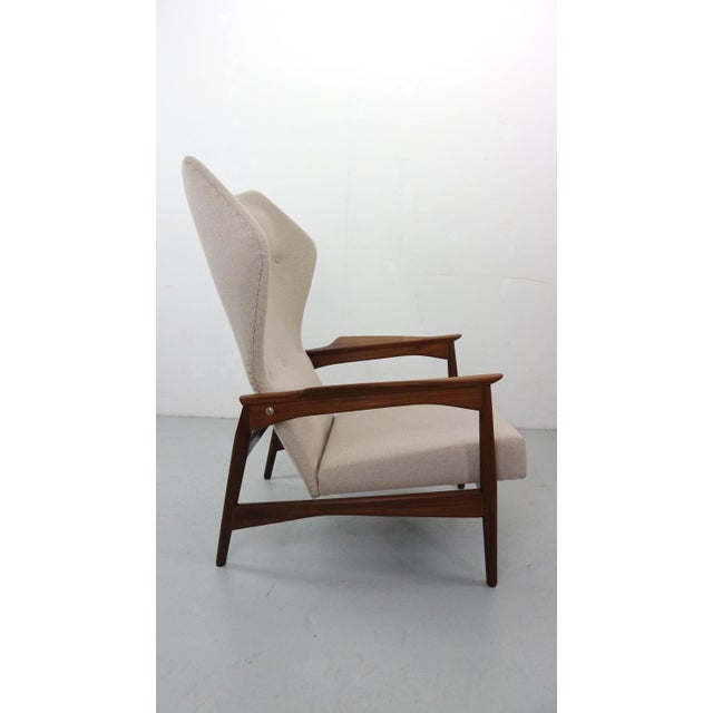 Wood Danish Adjustable Wingback Lounge Chair in Teak attributed to Ib Kofod Larsen for Bovenkamp, 1950s For Sale - Image 7 of 18
