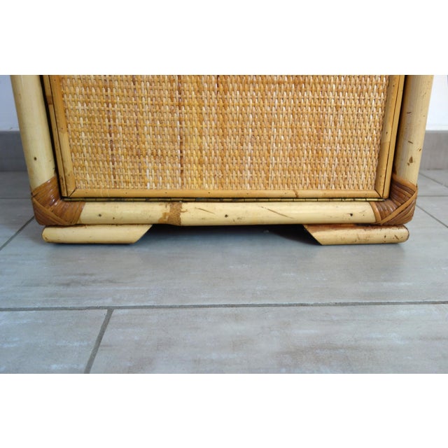 Wicker and Bamboo Cheval Mirror, 1970s For Sale - Image 17 of 18