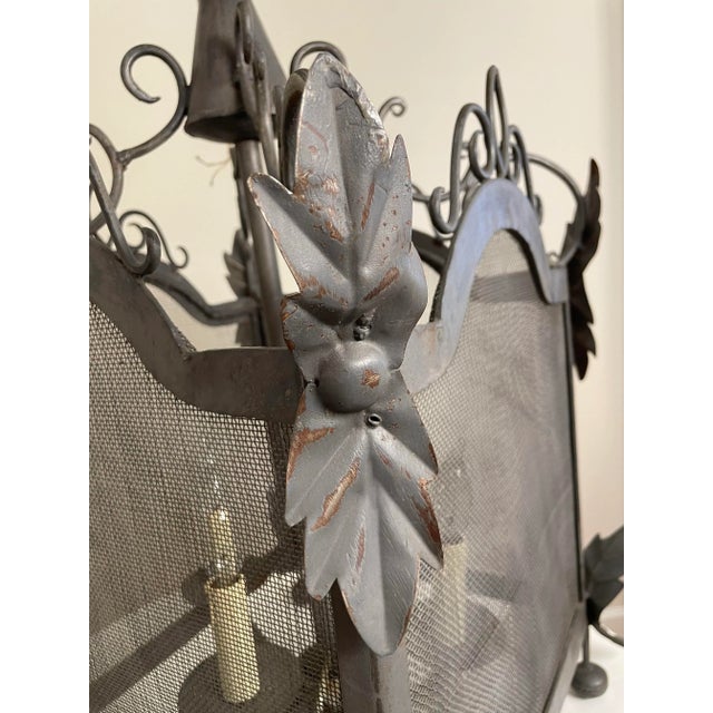 Metal Vintage French Country Square Metal Pendant, Pewter Finish For Sale - Image 7 of 12