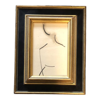 Vintage Original Abstract Charcoal Study Drawing Vintage Frame Small For Sale