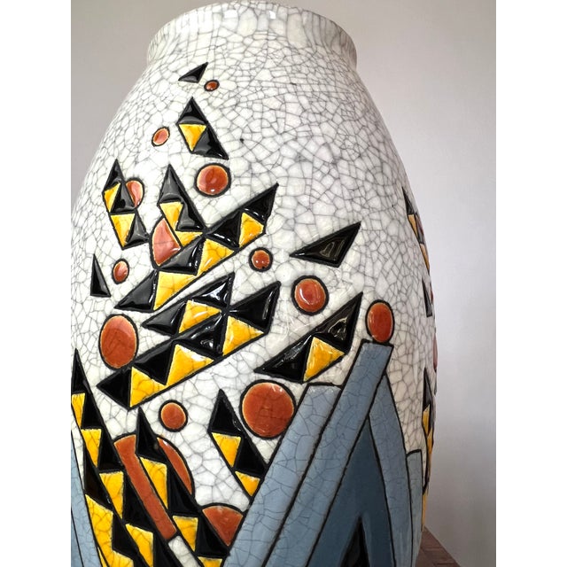 1920s Art Deco Vase by Charles Catteau for Boch Frères Keramis, Belgium, 1928 For Sale - Image 5 of 11