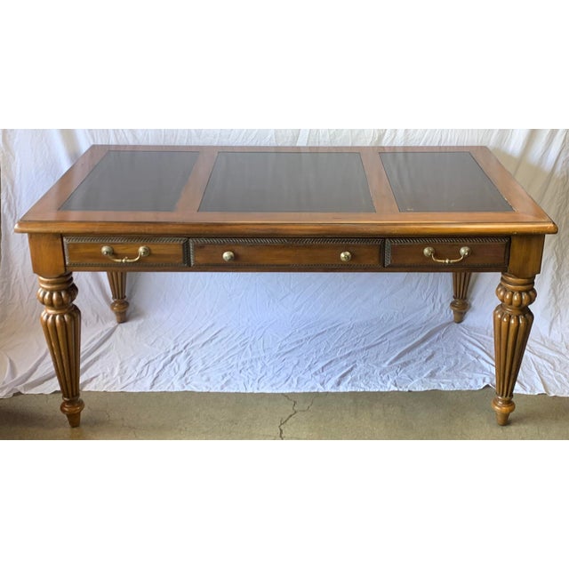 Brown 1980s Hooker Seven Seas Collection Executive Desk For Sale - Image 8 of 17