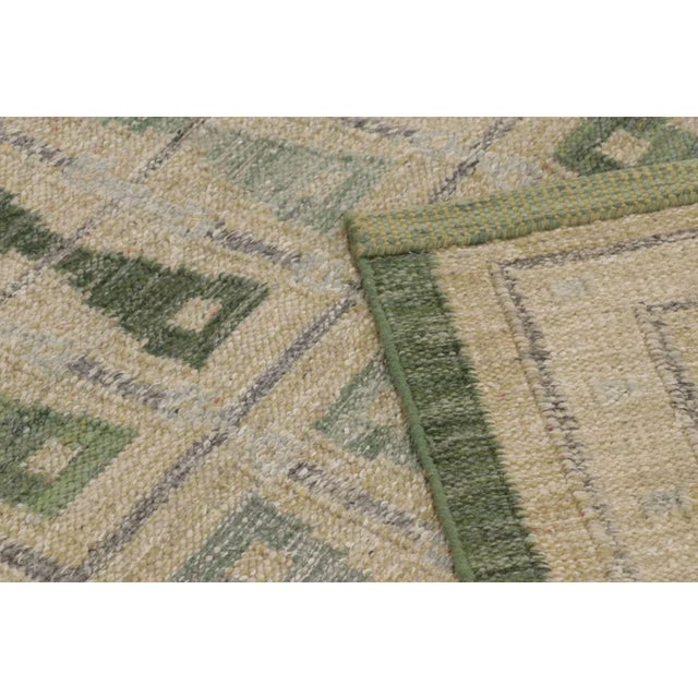 Rug & Kilim's Scandinavian Style Custom Rug With Green & Ivory Hourglass Design For Sale - Image 10 of 10
