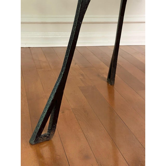 Italian Hand-Painted Ceramic Tile Top Bistro, Side Table With Wrought Iron Base, 1950s For Sale - Image 14 of 15