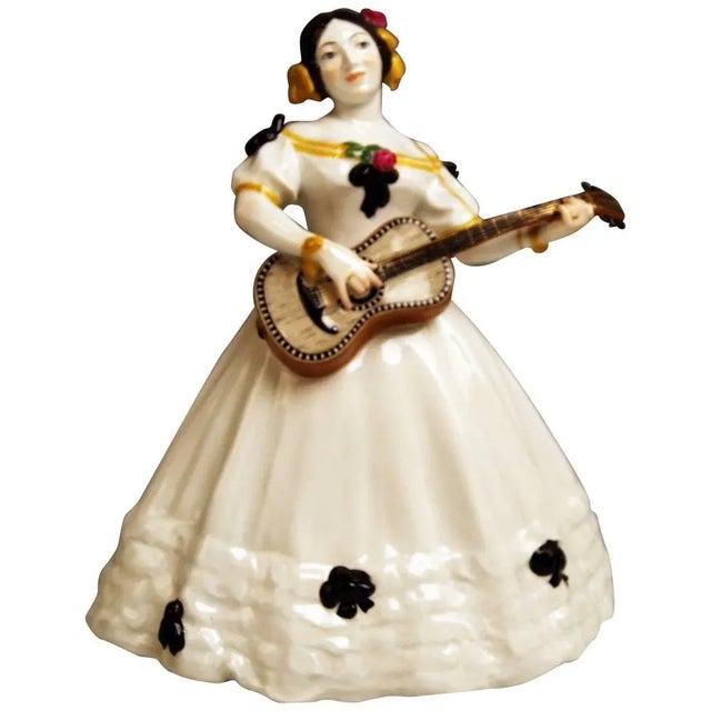 Ceramic Lady Lute Player by Hoesel Erich for Meissen, 1890s For Sale - Image 7 of 7