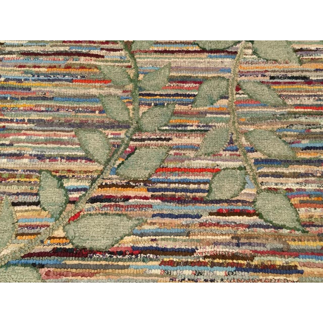 Vintage American Hand-Hooked Rug, Geometric Pattern, Wool & Cotton, American Folk Art, 3x4 For Sale In Chicago - Image 6 of 18