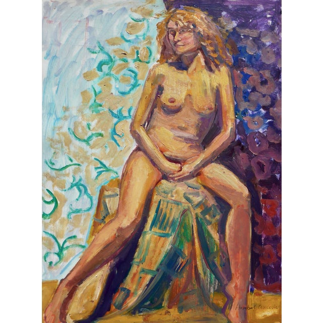 Paper "Portrait of a French Blonde Nude" Contemporary Painting For Sale - Image 7 of 7