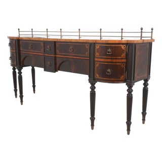 Maitland Smith Inlaid Mahogany Sheraton Sideboard For Sale