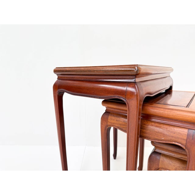Vintage Chinese Hardwood Nesting Tables, 1950s, Set of 4 For Sale - Image 10 of 14