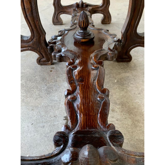 18th Century Carved Oak Gateleg Oval Table with Drawers and Lyre Legs For Sale - Image 14 of 18