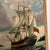 Blue 20th Century British School Oil on Canvas Signed Framed Tall Masted Ship at the Sea For Sale - Image 8 of 10