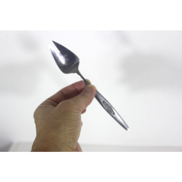 1960’s Vintage Stainless Steel Ice Cream Forks Set of Six Spork, Dessert Buffet Spoon Fork Knife Splayd For Sale - Image 11 of 11