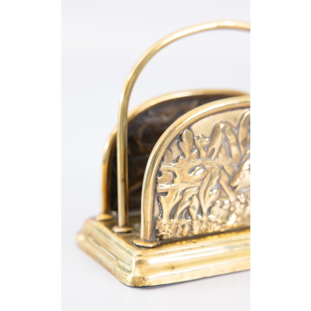 Metal English Edwardian Brass Fish Letter Rack Holder For Sale - Image 7 of 9