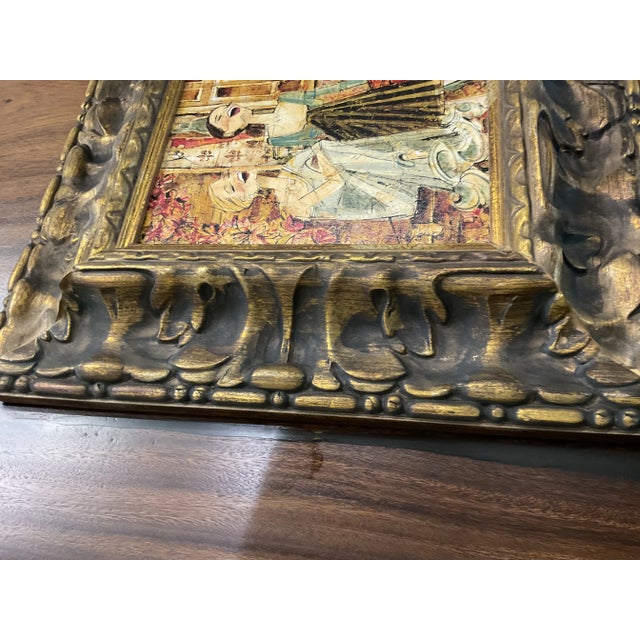 Gold Vintage Framed Kathy Womack Women and Wine Seventeenth Edition Print For Sale - Image 8 of 9