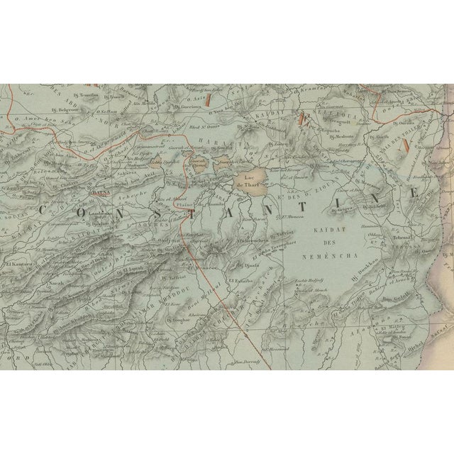 Antique Map of Algeria and Tunisia and Tripolitania Andriveau-Goujon, 1865 For Sale - Image 4 of 10