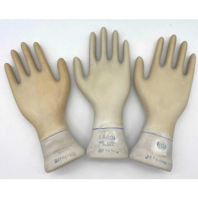 Set of Three Vintage American Industrial Figural Porcelain Glove Molds For Sale - Image 9 of 11