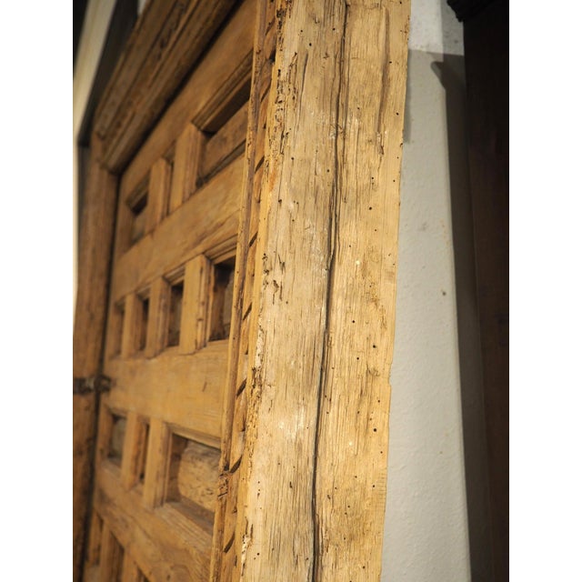 Brown 18th Century Spanish Paneled Pine and Walnut Door With Frame For Sale - Image 8 of 18