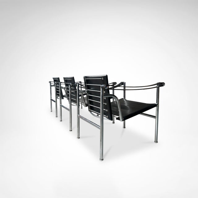 1970s Vintage LC1 Armchair by Le Corbusier for Cassina, 1970s, Set of 3 For Sale - Image 5 of 13