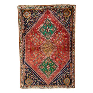Shiraz Oriental Hand-Knotted Rug For Sale