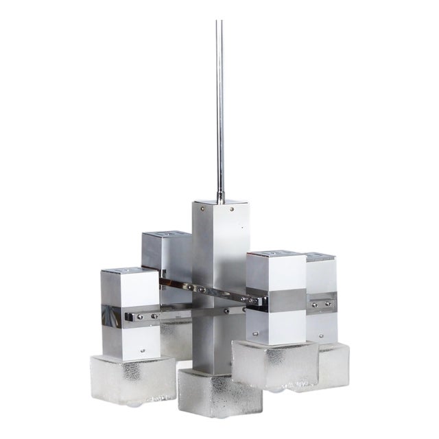 Italian Cube Pendant by Gaetano Sciolari, 1970s For Sale