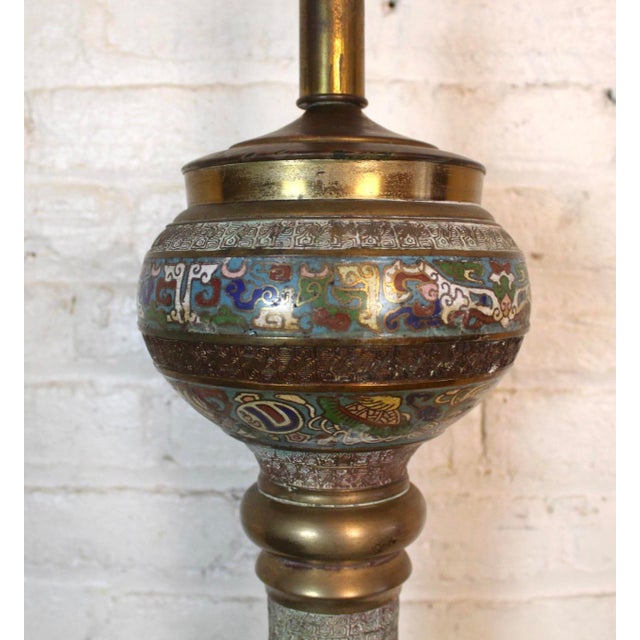 Late 20th Century Asian Champlevé Enamel Floor Lamp For Sale In New York - Image 6 of 8