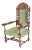 Large Victorian Carved Oak Throne Armchair For Sale