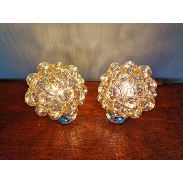 Bubble Glass Lamps by Helena Tynell for Glashütte Limburg, 1970, Set of 2 For Sale - Image 9 of 18