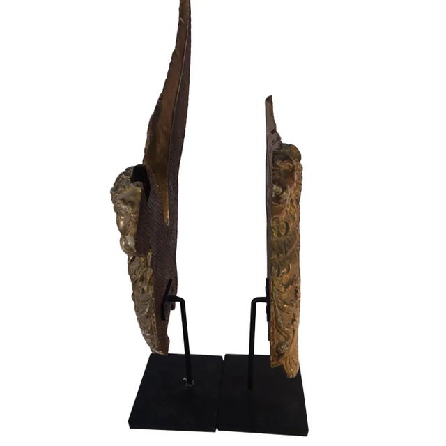 Italian Italian Carved Wood Gilt Lions - a Pair For Sale - Image 3 of 7