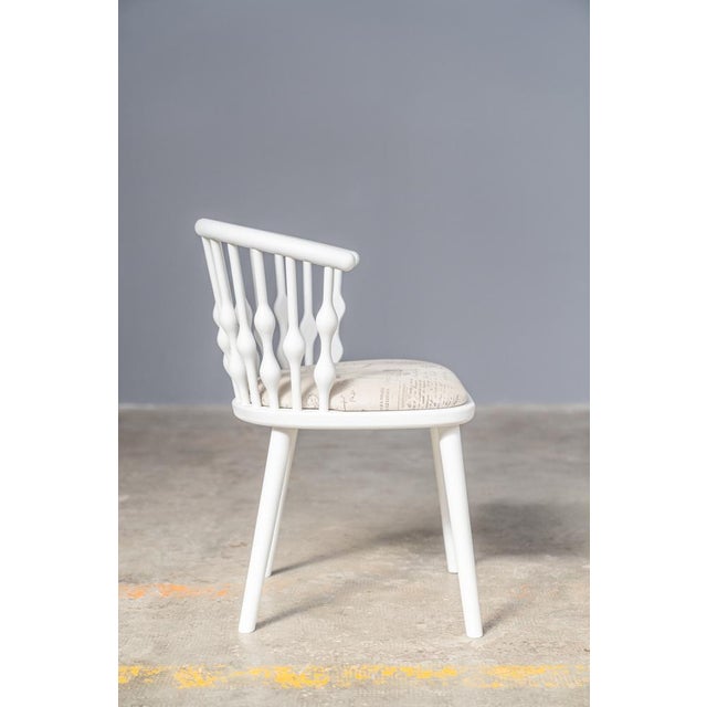 Wood Painted Beech Chairs with Padded Fabric Seats, 1970s, Set of 6 For Sale - Image 7 of 18