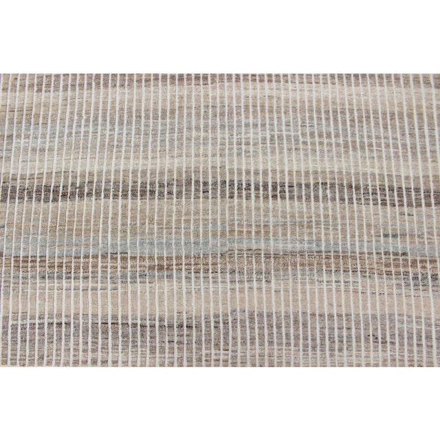 Muted Taupe and Gray Casual Modern Rug With Combination of Kilim/Piled 10'8 X 14'0 For Sale - Image 12 of 16
