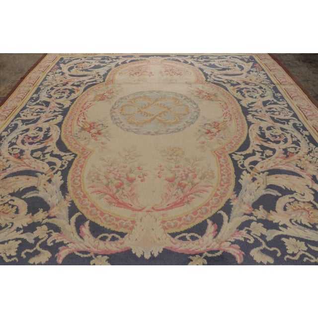 1920s Antique Floral Savonnerie Wool Rug With Medallion by Rug & Kilim, 1920-1929 For Sale - Image 5 of 10