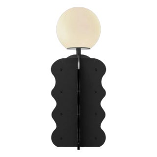 Minimalist Led Table Lamp Sculptural Geometric Art Object Steel and Frosted Glass For Sale