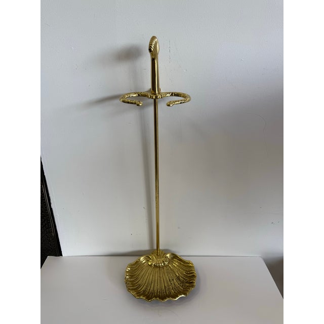 Vintage Brass Fireplace Tool Set Scallop Shell Design For Sale In Miami - Image 6 of 12