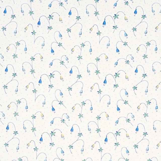 SAMPLE - Schumacher Lolly Floral Fabric In Blues For Sale